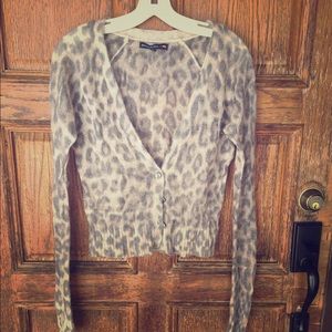 Banana republic madmen animal print cardigan m